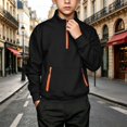 thumbnail image 2 of YOUYEDIAN Boys Half Zip Sweatshirt Kids Casual Long Sleeve Mock Neck Pullover Hoodie with Pockets, 2 of 5
