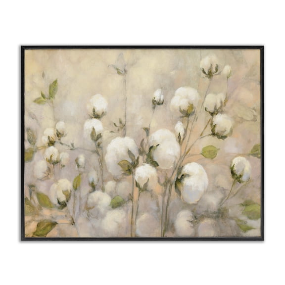 Stupell Industries French Country Soft Cotton Field Florals Black Framed Giclee Art, 30 x 24, by Julia Purinton
