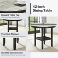thumbnail image 5 of Roundhill Furniture Mella Round Counter Height Wood Dining Table with Shelf, 42” Faux Marble Top, Dark Espresso Finish, 5 of 6