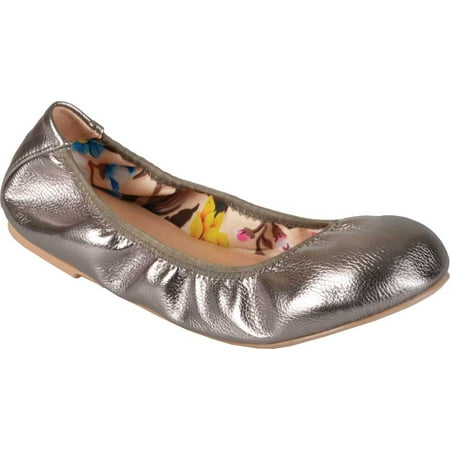 

Women s Journee Collection Lindy2 Ballet Flat Pewter Faux Leather 8 M