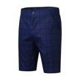 thumbnail image 5 of Mens Shorts Casual Summer Plaid Print Shorts Zipper Fly Semi Elastic Waist Pocket Navy XXL, 5 of 6