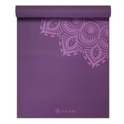 Gaiam Premium Print Yoga Mat, Purple Mandala, 6mm
