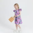thumbnail image 5 of OKSALE Toddler Kids Girls Summer Dress Vintage Floral Printed Dresses Casual Beach Sun Dress Flutter Sleeve Hawaiian Sundress Comfortable Beach Playwear, 5 of 9