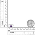 thumbnail image 5 of Gem Stone King 10K White Gold Purple Amethyst and White Moissanite 3 Stone Engagement Ring for Women (0.97 Cttw, February Birthstone, Princess 5MM, Trillion 3.5MM, Size 6), 5 of 6