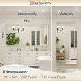 thumbnail image 3 of Keonjinn 72” x 36” Brushed Nickel Vanity Mirror Silver Rectangle Large Bathroom Mirror Modern Metal Frame Wall Mounted Mirror(Horizontal/Vertical), 3 of 7