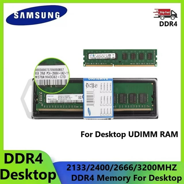 Mémoire de Bureau DDR4 UDIMM RAM 16 Go 8 Go 4 Go RAM de Bureau 3200MHz 2666Mhz 2400MHz 2133 Haute Performance Mémoire DIMM Rams 2 Pcs 8 Go 3200MHz