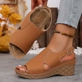 thumbnail image 4 of Plus Size Women Fashion Open Toe Sandals Block Heel Stylish Openwork Design Comfortable Thick Sole Versatile Fish Mouth Sandals, 4 of 8