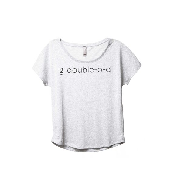 Thread Tank G Double O D Good Women's Fashion Relaxed Slouchy Dolman T-Shirt Tee Heather White Small