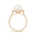 thumbnail image 2 of Angara Freshwater Cultured Pearl Ring with Diamond Accents in 14K Rose Gold for Women | June Birthstone Jewelry for Her, 2 of 8