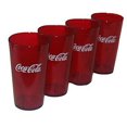 thumbnail image 1 of Set de vasos de plástico rojo rubí con el logotipo de Coca Cola, 480 ml, 4 unidades, 1 of 1