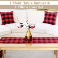 thumbnail image 1 of Buffalo Check Plaid Set of Table Runner and 2 Throw Pillow Covers - Plaid Pattern Checkers - 72 Inch x 14 Inch Runner and 18 Inch x 18 Inch Pillow Cover Case, 1 of 5