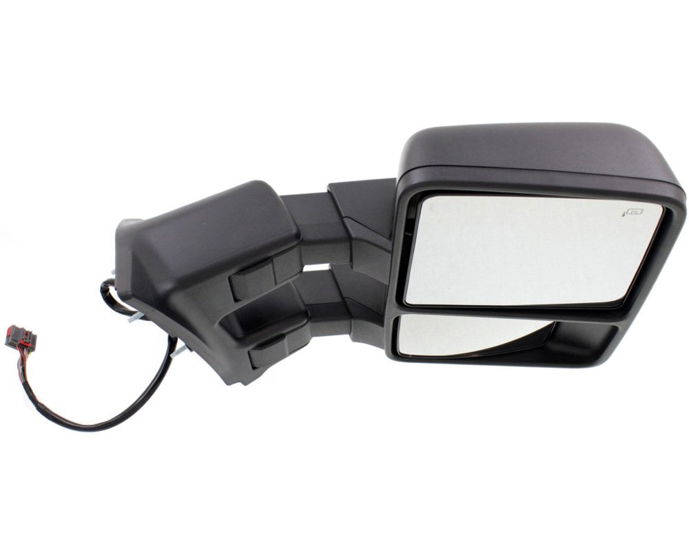 Kool Vue Towing Mirror Compatible With 2008-2010 Ford F-250 Super Duty F-350 Right Passenger Side Heated w/ Blind Spot Corner Glass In-housing Signal Light Textured Black
