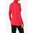 thumbnail image 4 of TheMogan Women's S~3X Essential Soft Jersey Ruched Turtle Neck Long Sleeve Slim Fit Top, 4 of 7