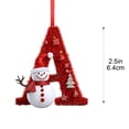 thumbnail image 2 of 26 Initial Letter Christmas Snowman Ornaments, Red Personalized Initial Christmas Ornaments, Letter A, 2 of 5