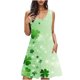 thumbnail image 2 of Vestido de dormir largo para mujer, moderno, informal, estampado, con bolsillos, sin mangas, con cuello de jardín, 2 of 8
