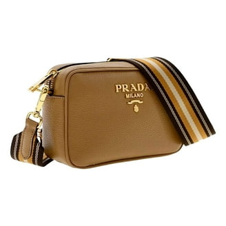 New Prada Black Vitello Phenix Leather Double Zip Cross Body Bag