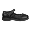 thumbnail image 2 of Petalia Girls' Tween Floral Faux Leather Flat Heel School Shoes - Black, 4, 2 of 8