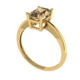 thumbnail image 2 of 1 ct Radiant Cut Simulated Champagne Diamond Solitaire 18K Yellow Gold Womens Engagement Ring, 2 of 5