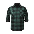 thumbnail image 2 of FDGIU Men's 2025 Fall Plaid Shacket - Long Sleeve Button Down Jacket, Comfy Lined Flannel Shirt Coat with Pockets, 2 of 6