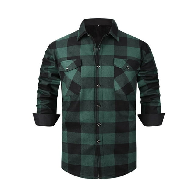 Birdeem Chemise Décontractée à Carreaux pour Homme, Design Patchwork, Col Rabattable, Bouton, Manches Longues, Doublée en Molleton, Chemises pour Homme, Chemise à Carreaux Homme