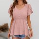 thumbnail image 5 of Fiudx Ofertas Flash Del Día Blusa de Manga Corta con Cuello En V para Mujer, Blusa Sexy a La Moda de Verano para Mujer, 5 of 7