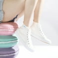 thumbnail image 6 of Obtaom Womens High Top Canvas Sneakers Play Mid Fashion Sneaker Casual Lace up Canvas Shoes(White,US5), 6 of 7