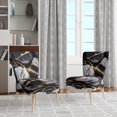thumbnail image 2 of Designart "Marbled Gold Geode Abstract II" Chaise d'Appoint en Marbre Noir - Fauteuil Moderne pour Chambre, 2 of 7
