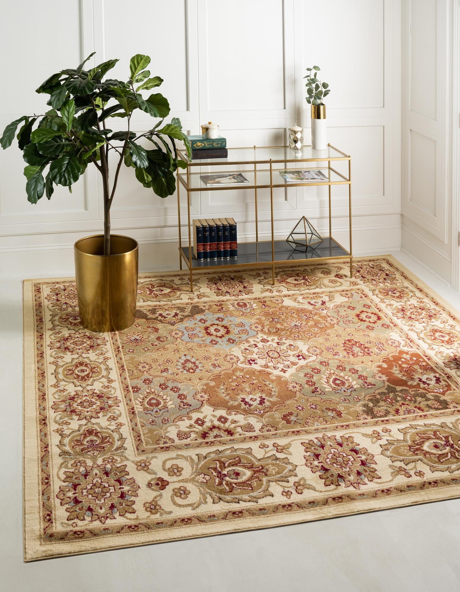 Aditi Collection Rug 7' 10 Square Cream Low Rug Perfect For