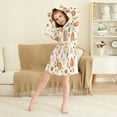thumbnail image 3 of FORMRS Niños Bathrobe Unisex Hooded Robe Soft Plush Pajamas Sleepwear, Size 2-3T, Orange Fall Pumpkin, 3 of 7