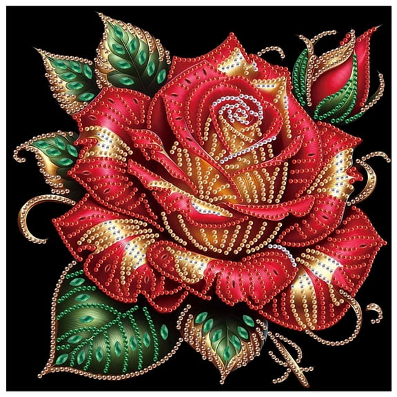 5D DIY Diamond Painting Kit Vibrant Rose Special Shape Creative Diamond Craft Suitable for Home and Office Decor, Festive Gifts
