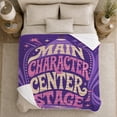 thumbnail image 5 of Theater Stage Main Character Center Stage Musical, Cozy Typography Art Scene, Warm Flannel Blanket for Living Room and Reading Nook, Art Lovers Housewarming Gift, Artistic Home Decor, 5 of 9