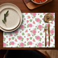 thumbnail image 6 of Pioneer Flower Floral Print Pattern Summer Linen Placemats Set Of 4, Washable Non-Slip Heat Resistant Table Mats for Kitchen, 12x18 Inch, 6 of 6