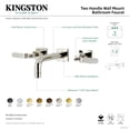 thumbnail image 4 of Kingston Brass KS6126KL Whitaker Double-Handle Wall Mount Bathroom Faucet, Polished Nickel, 4 of 4