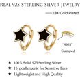 thumbnail image 7 of Solid 925 Sterling Silver Black Star Huggie Earrings Hoops for Women Teens Small Star Hoop Earrings Cartilage Helix Earrings, 7 of 7