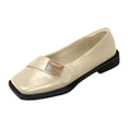 thumbnail image 5 of Mepaouo Penny Loafers for Women Square Toe Slip on Leather Work Shoes Ladies Walking Driving Moccasins, 5 of 6