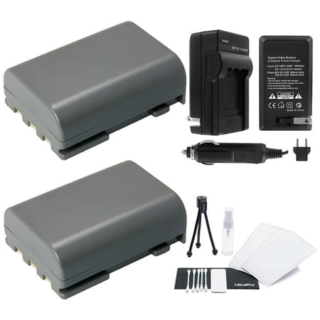 NB-2LH Battery 2-Pack Bundle with Rapid Travel Charger and UltraPro Accessory Kit for Select Canon Cameras Including ZR100, ZR200, ZR300, ZR400, ZR500, ZR600, ZR700, ZR800, ZR830, and (Best Travel Battery Pack)