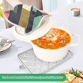 thumbnail image 3 of Yayeee Pot Holders Kitchen Heat Resistant with Pocket 7"x9.8" Cotton Oven Cooking Hot Pads, Green Geometric, 3 of 7