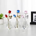 thumbnail image 4 of Moyic Rosa rosas azules de cristal - Regalo de apariencia realista para los seres queridos Estatuilla de rosa de cristal con poste de Decoración del hogar rojo brillante vara de oro, 4 of 6