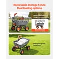 thumbnail image 5 of VEVOR Garden Dump Cart, 1200 lbs Poly Dump Cart, Garden Carts Dumps Wagon with Storage Fence, 2-in-1 Convertible Handle, 90° Quick-Dumps Mechanism, 180° Swivel Wheels, Yard Wagon for Plants, Soil, 5 of 9
