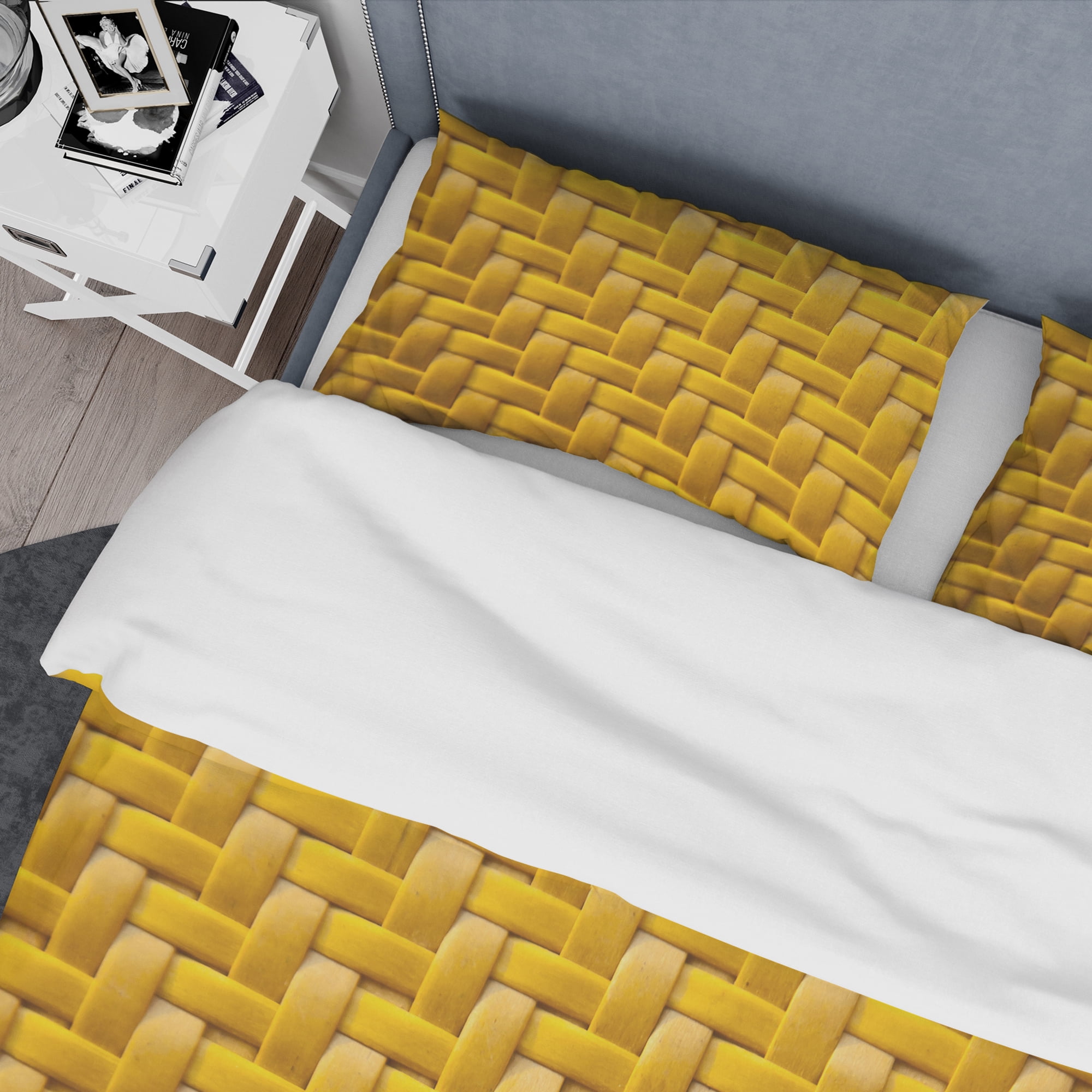 Designart 'Sedge texture background' Mid-Century Modern Duvet Cover Set