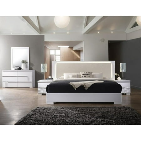 Best Master Furniture Athen White 5 Pcs Bedroom Set, Cal.