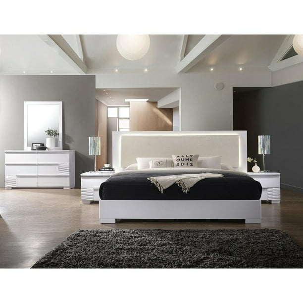 Best Master Furniture Athen White 5 Pcs, Master King Bedroom Sets