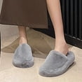 thumbnail image 5 of Zunfee Women's Gray Warm House Slippers - 100% Polyester Fuzzy Slip-on Indoor Slippers, Size 41 (EU)/US 10, Non-Shedding Easy to Clean, 5 of 5