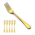 thumbnail image 1 of Juego de 6 Tenedores Dorados de Acero Inoxidable, Tenedores de Mesa para Cena, Fiestas y Bodas, Apto para Lavavajillas, Mango Largo 20 cm, 1 of 7
