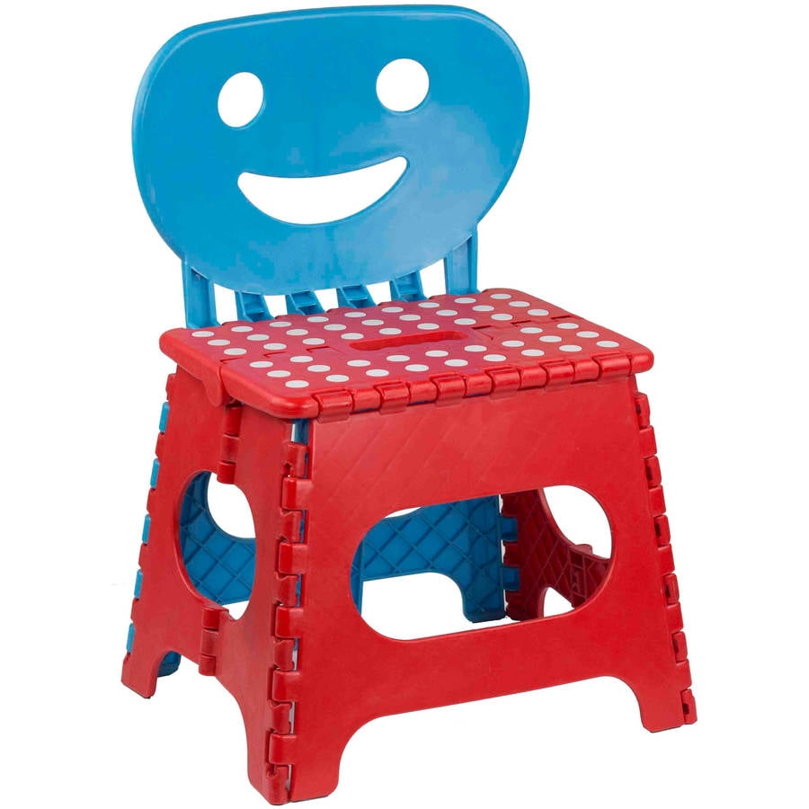 Home Basics Folding Stool with Back - Walmart.com - Walmart.com