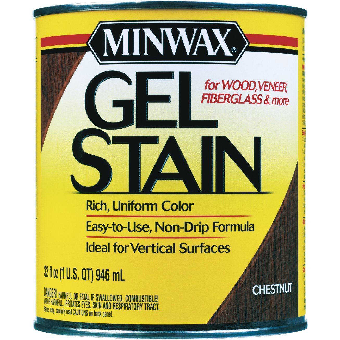 Minwax 66010 1 Quart Chestnut Gel Stain Interior Wood