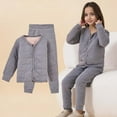 thumbnail image 2 of Krdevn Winter Thermal Underwear for Kids Lined Warm Outfits with Padded Jacket and Pants for Girls and Boys,Kids Outfit,12-13 Years, 2 of 3