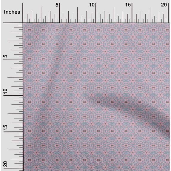 oneOone Polyester Lycra Pastel Pink Fabric Geometric & Artistic Floral Small Quilting Supplies Print Sewing Fabric by The Yard 56 Inch Wide