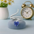 thumbnail image 3 of 7MM Heart Shape Wrap Bypass Ring Natural Tanzanite 925 Silver Women Valentines Day Gifts Rings, 3 of 6
