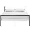 thumbnail image 3 of Industrial Country Cottage Farm Beach House Bedroom Queen Size Platform Bed Frame, Metal Steel, Brown, 3 of 5